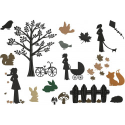 Stickserie - Herbst Silhouette